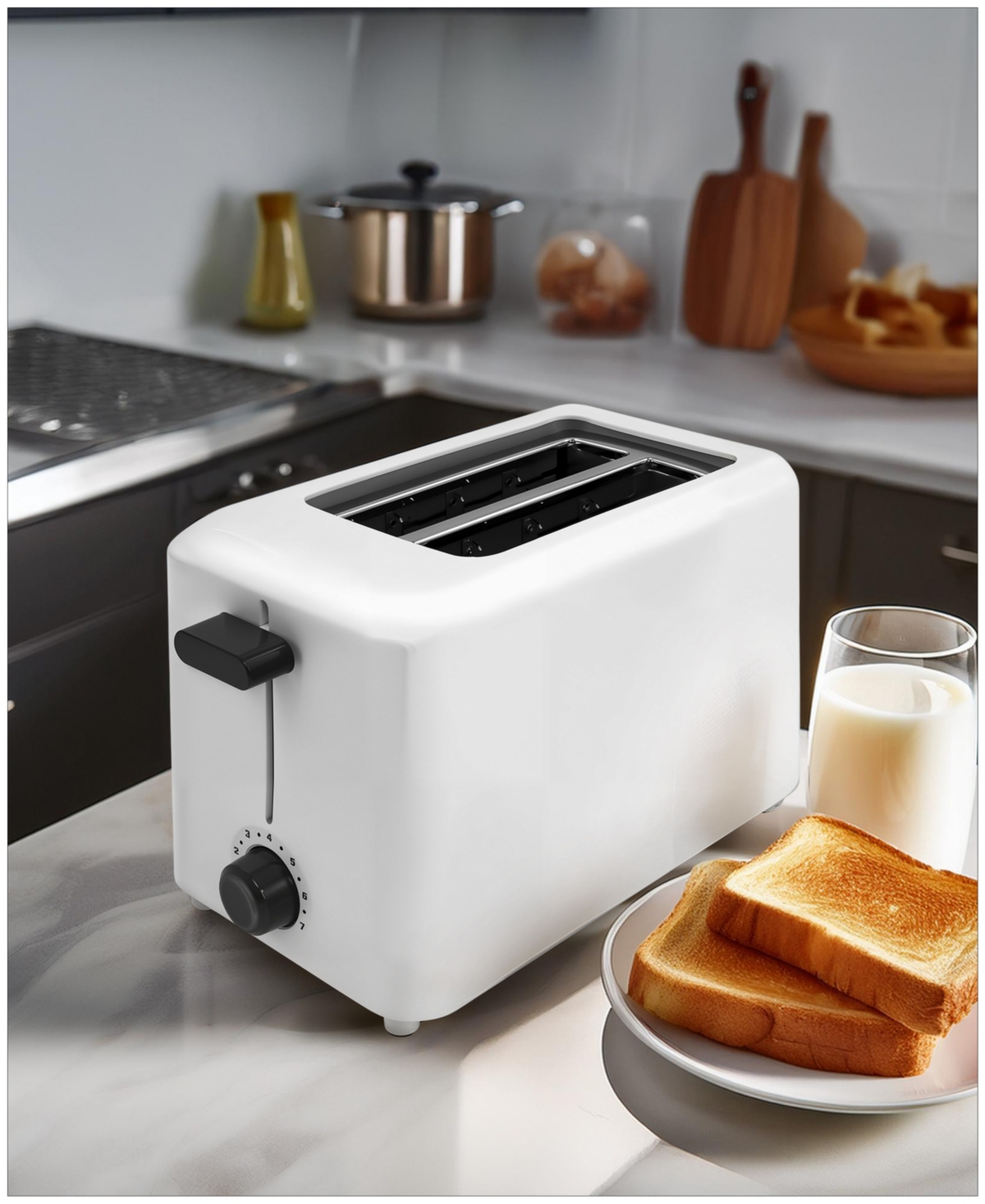 Elite Cuisine 2-slice Cool Touch Toaster In White
