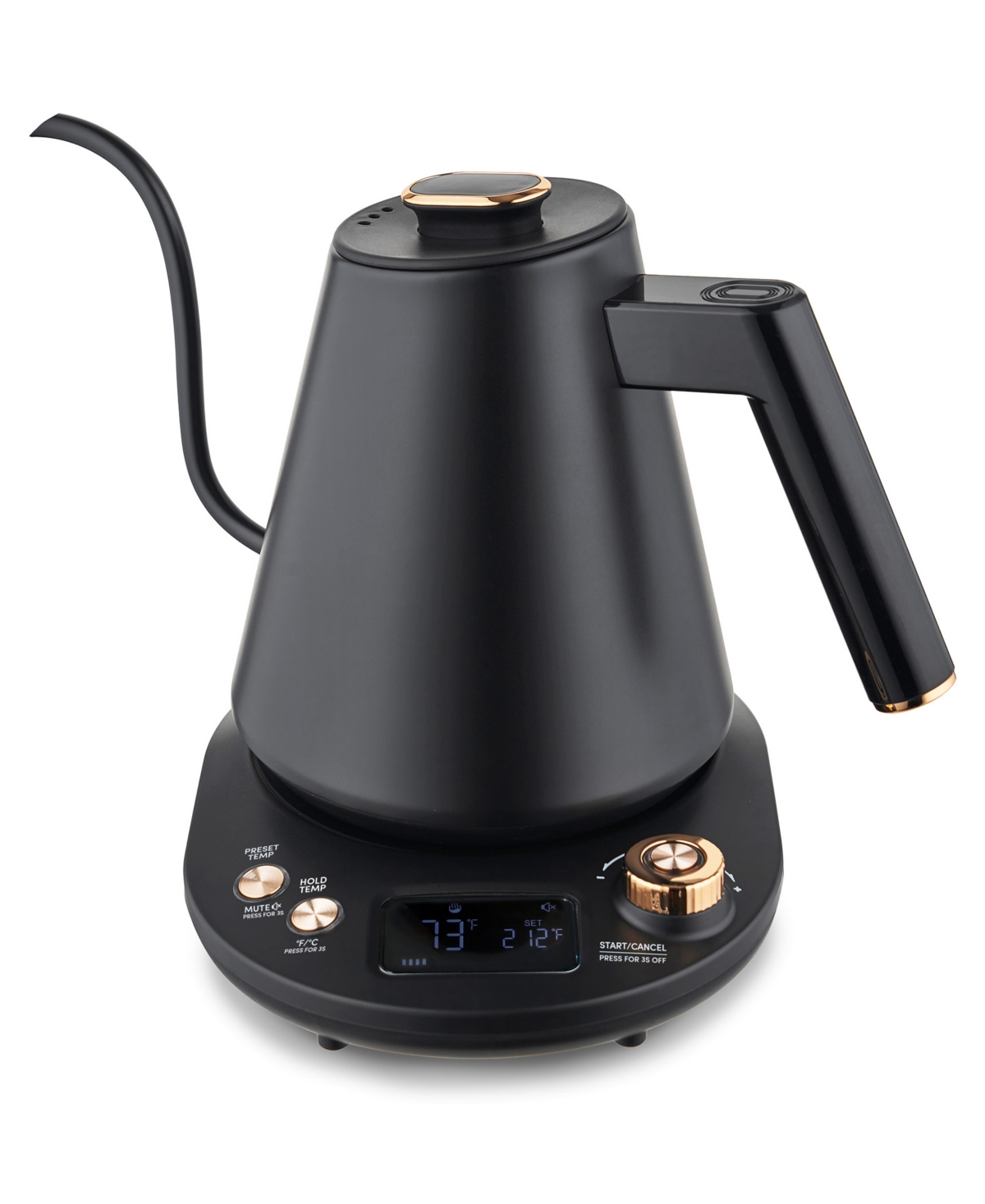 Elite Cuisine 1litre Digital Gooseneck Water Kettle Ekt5031 In Black