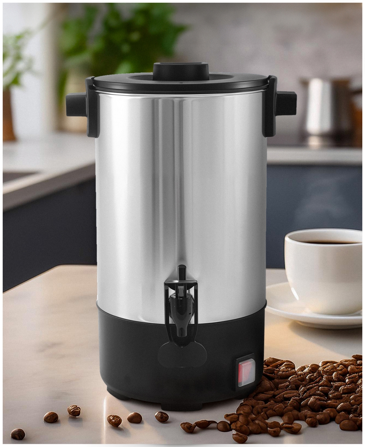 Elite Cuisine 30 Cup Pro Stainless Steel Office Coffee Urn In Stainless Steel