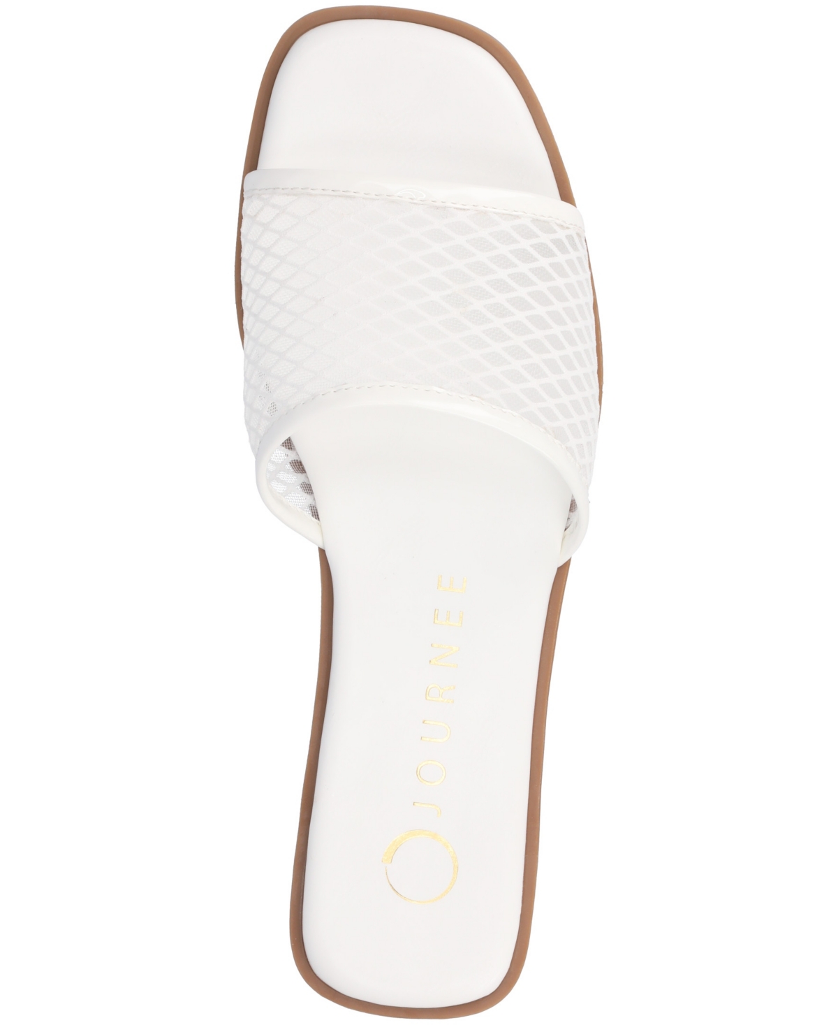 Shop Journee Collection Women's Breckley Mesh Slide Flat Sandals In White