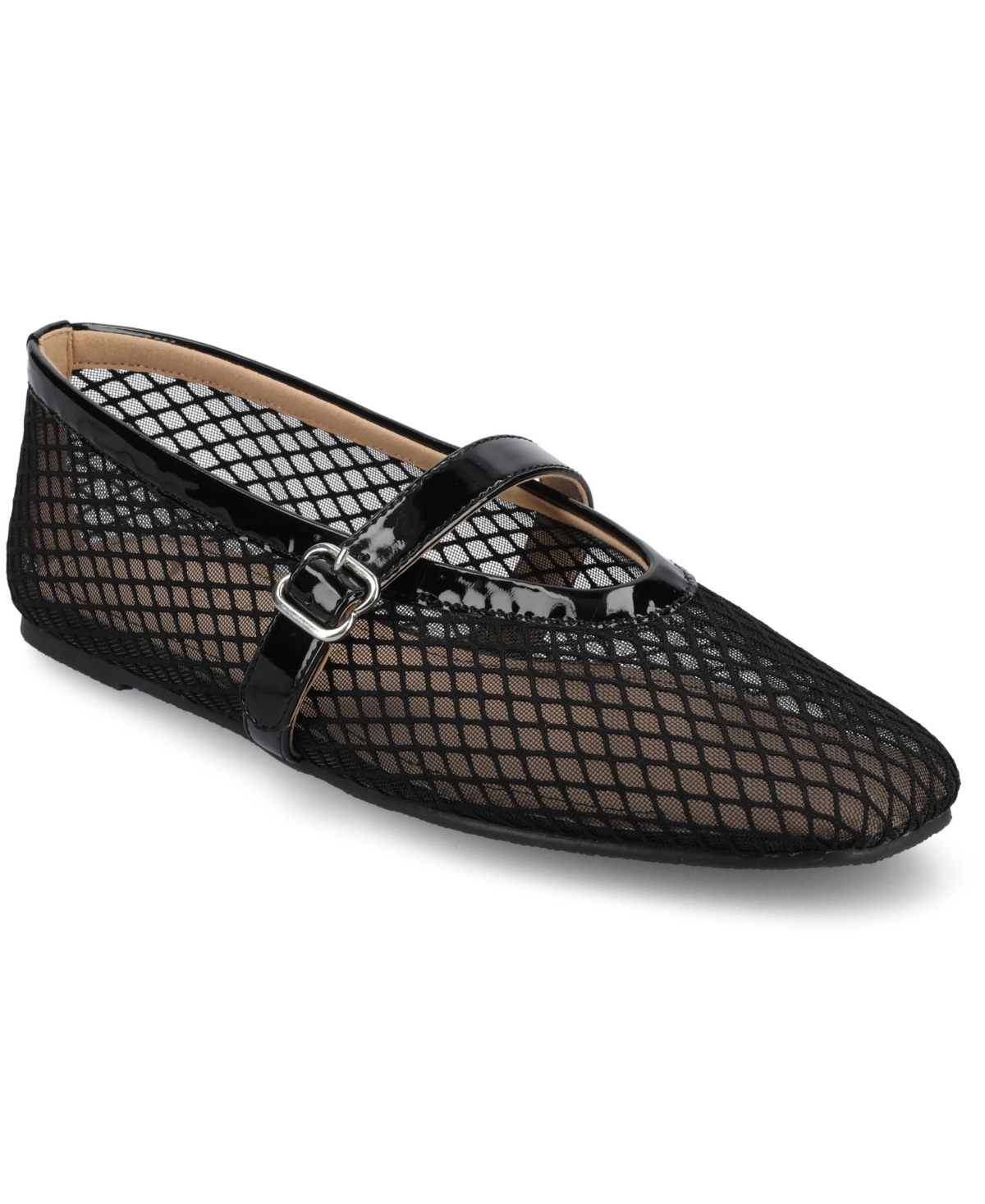 Journee Collection Casha Mesh Mary Jane Flat In Black
