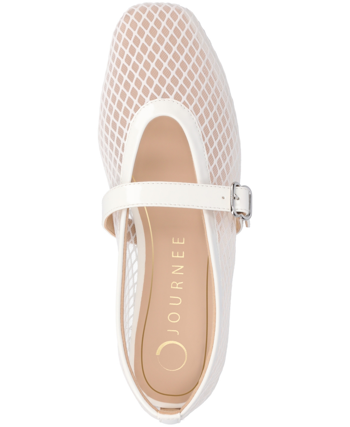 Journee Collection Casha Mesh Mary Jane Flat In White
