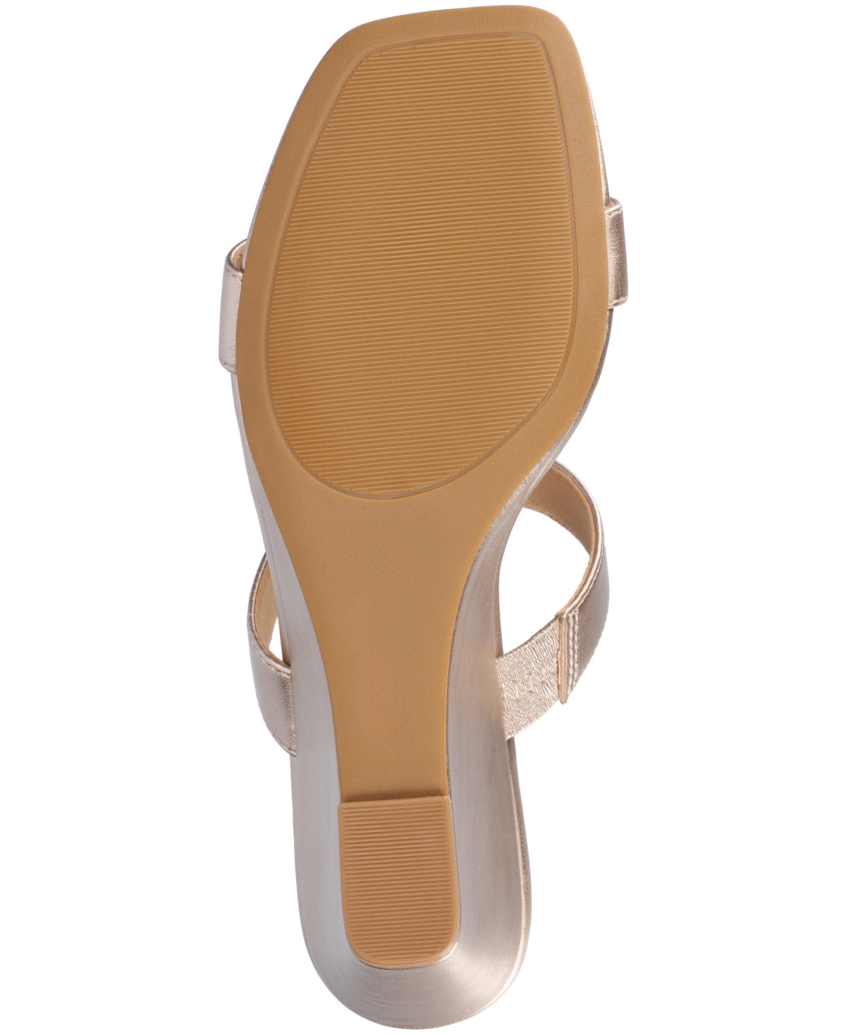 Shop Journee Collection Women's Clodie T Strap Dress Wedge Sandals In Champagne