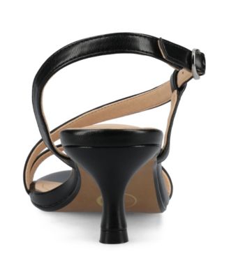 Women's Jemry Asymmetrical Strap Kitten Heel Strap Dress Sandals