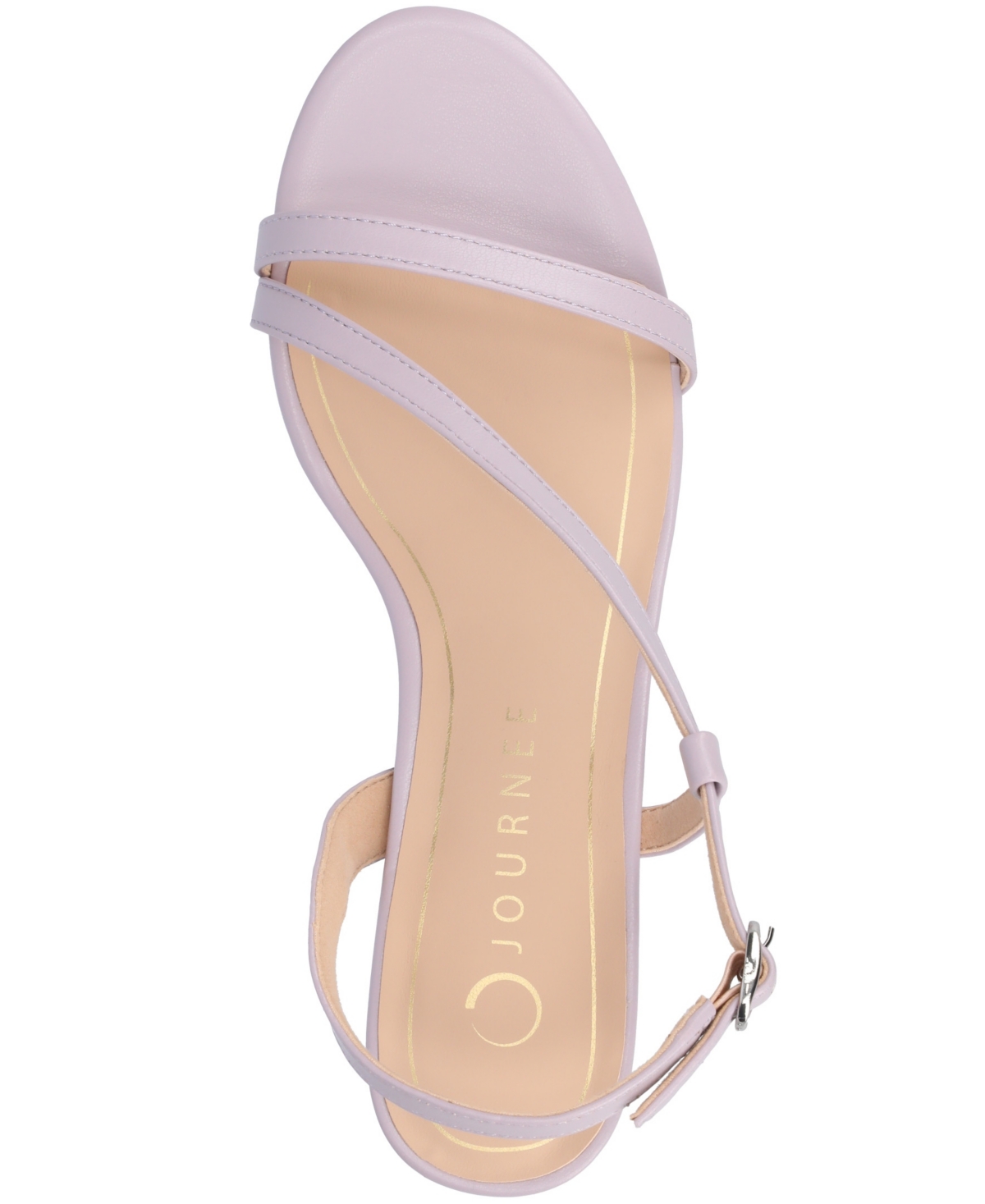 Shop Journee Collection Women's Jemry Asymmetrical Strap Kitten Heel Strap Dress Sandals In Lilac