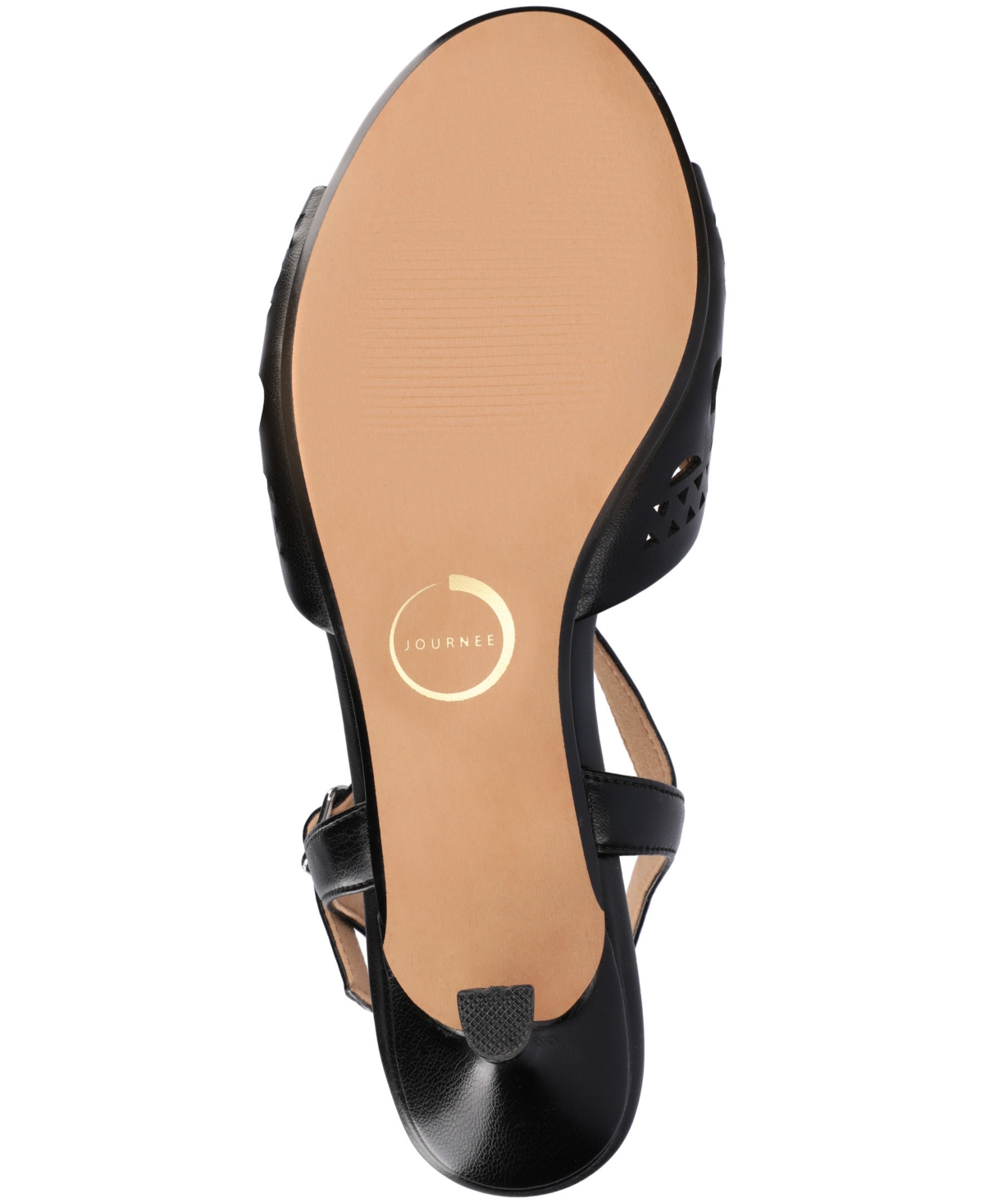 Shop Journee Collection Women's Jessly Perforated Kitten Heel Dress Sandals In Black