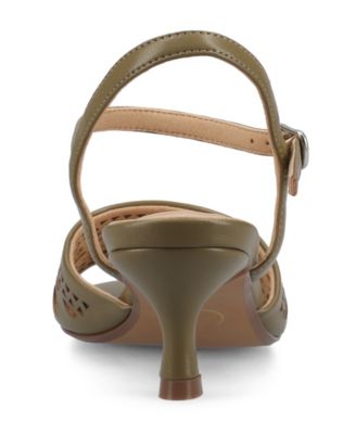 Women's Jessly Perforated Kitten Heel Dress Sandals