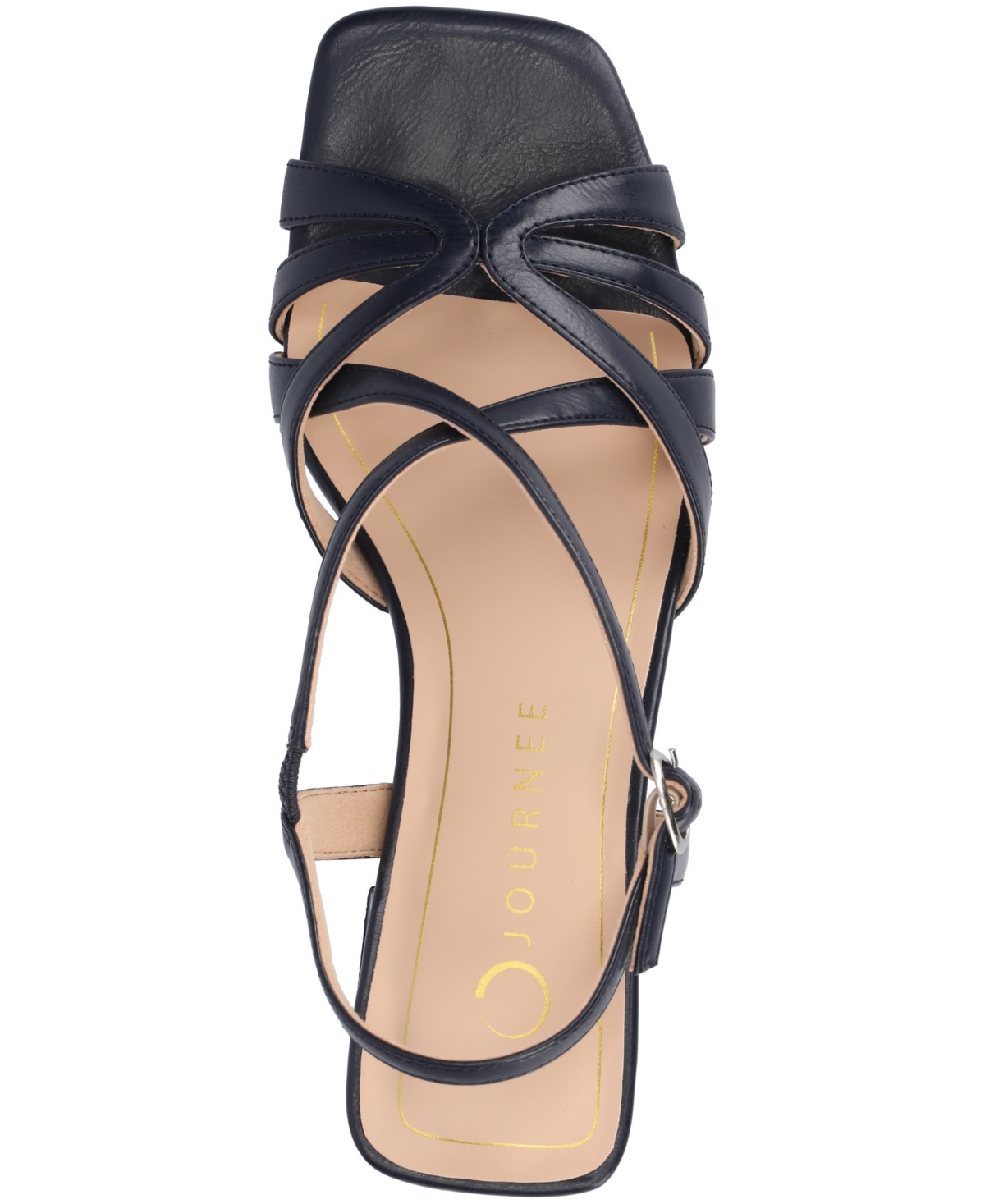 Shop Journee Collection Women's Shyla Block Heel Dress Sandals In Navy