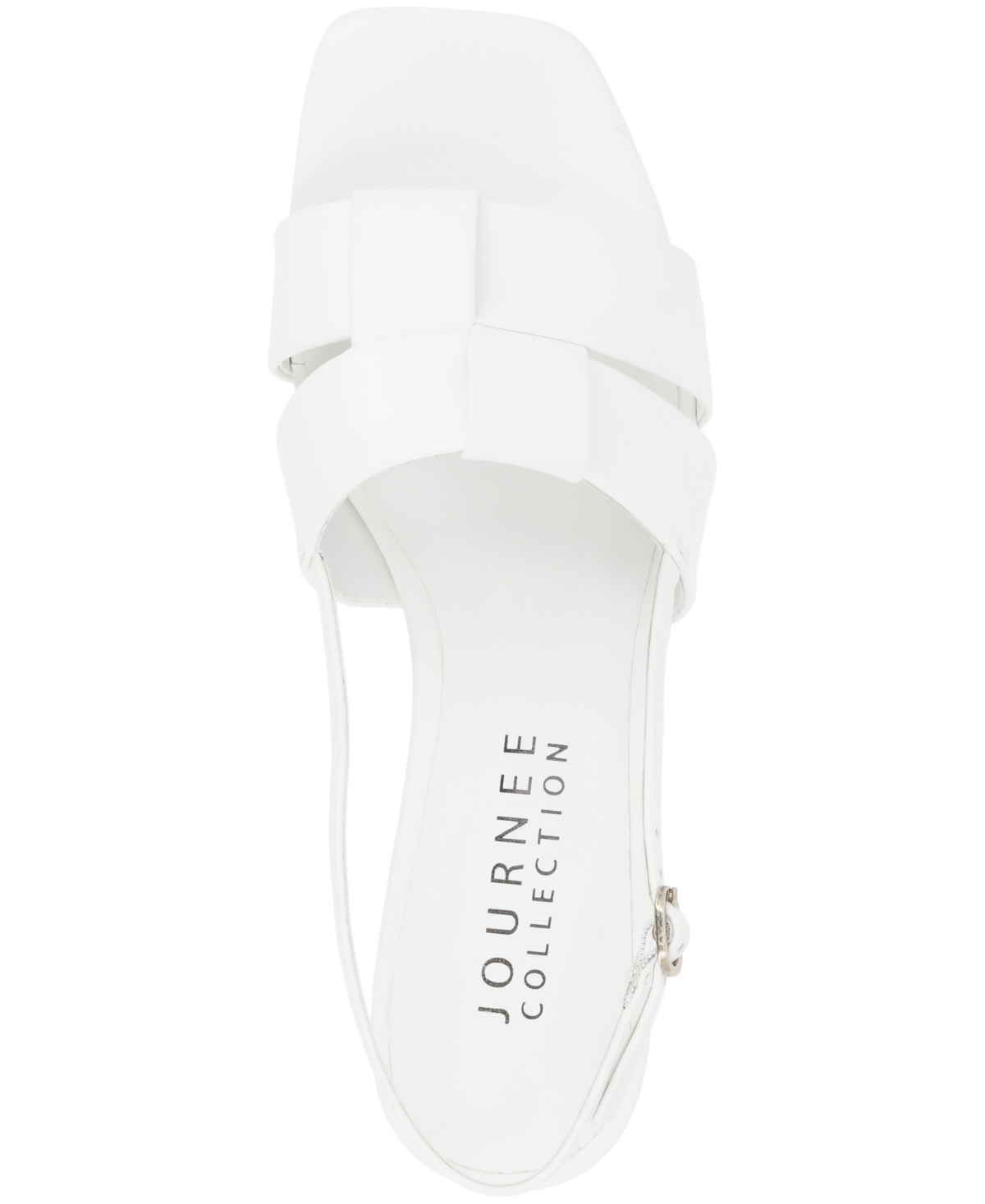 Journee Collection Women's Tabatha Block Heel Slingback Flat Sandals In White