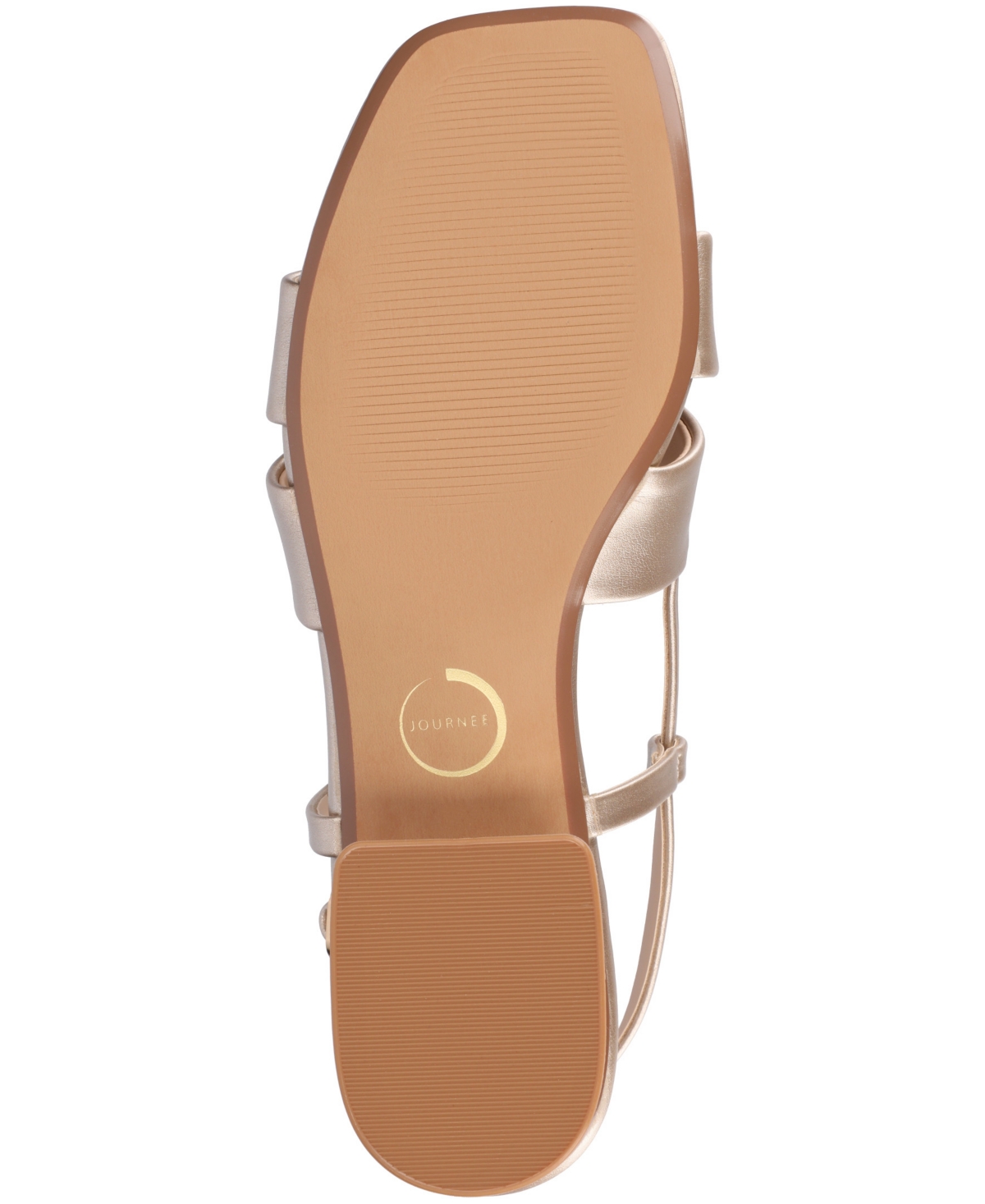 Shop Journee Collection Women's Tabatha Block Heel Slingback Flat Sandals In Champagne