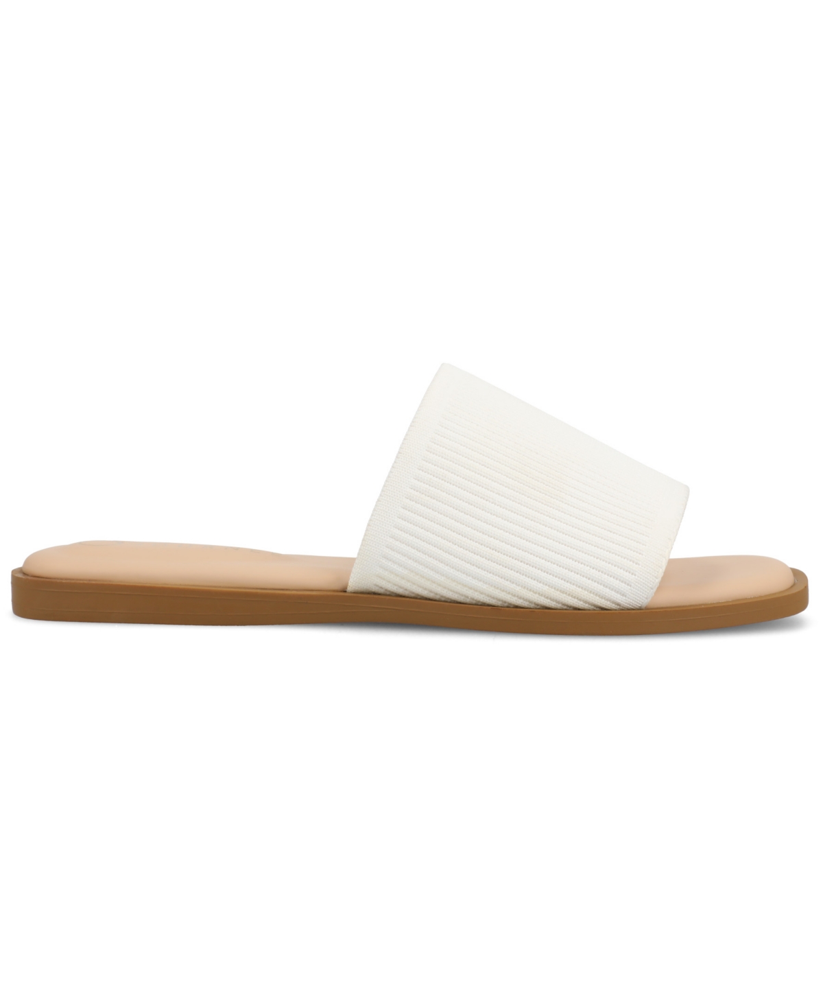 Journee Collection Women's Prisilla Single Band Slide Flat Sandals In White