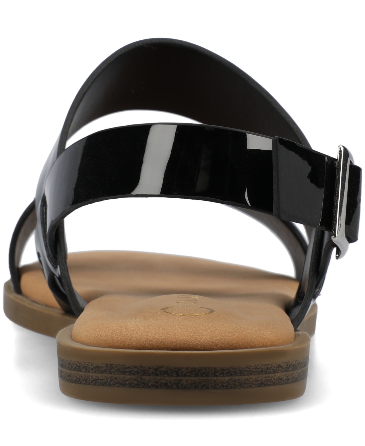 Journee Collection Lavine Slingback Sandal In Black Patent