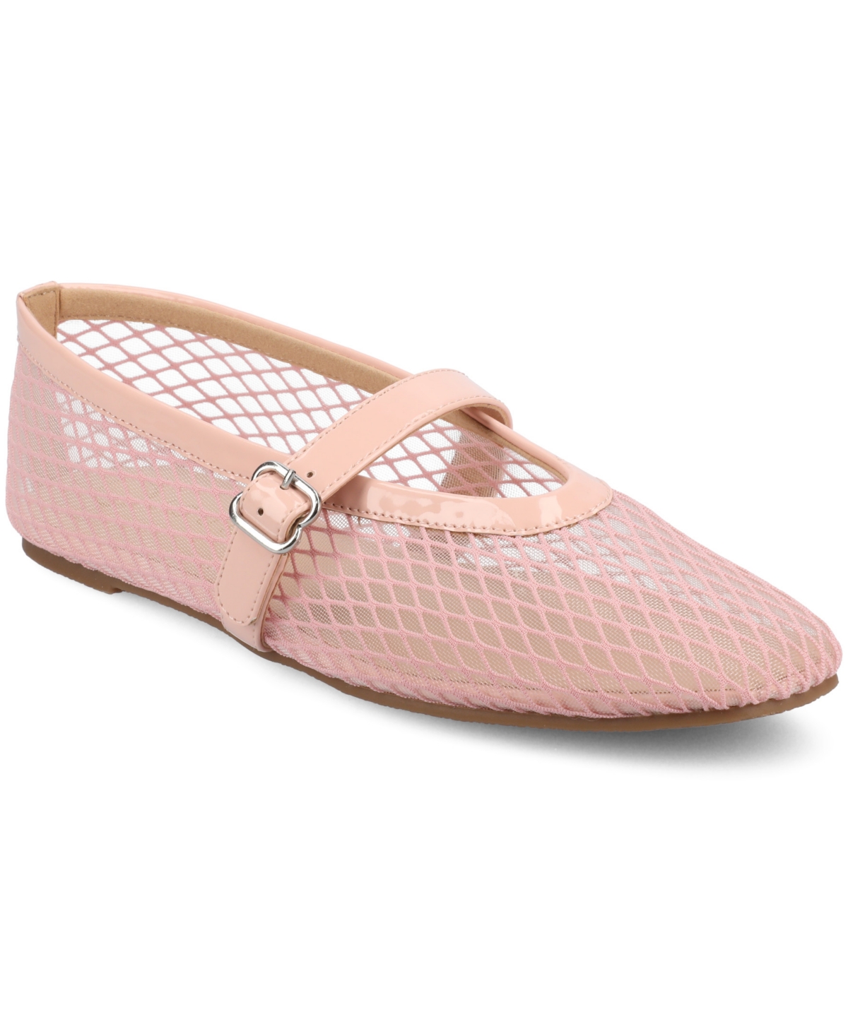 Journee Collection Casha Mesh Mary Jane Flat In Pink