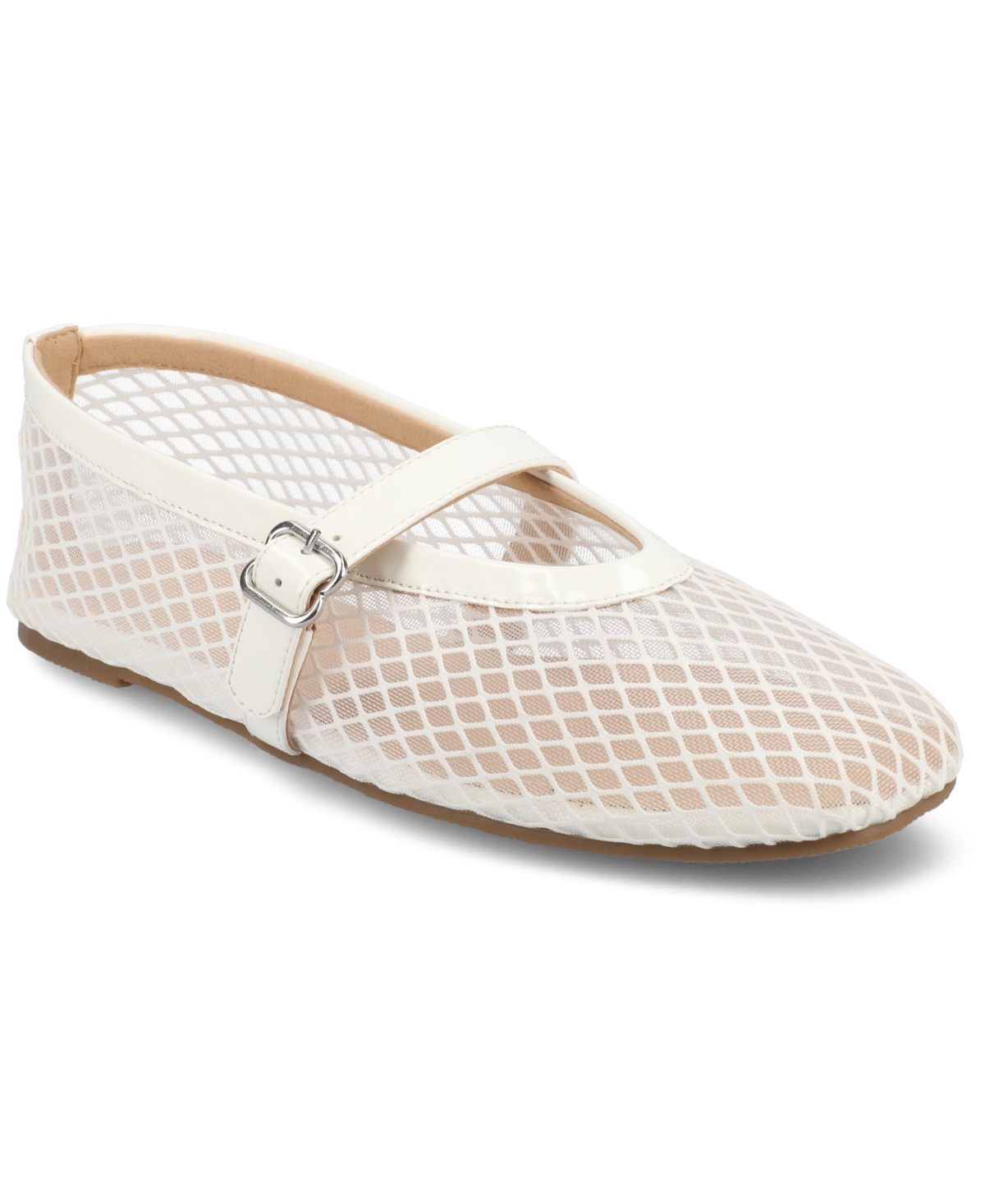 Journee Collection Casha Mesh Mary Jane Flat In White