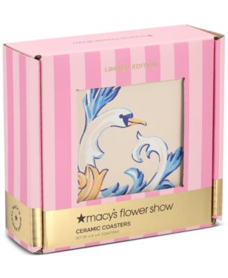 Flower Show 4-Piece Ceramic Coaster Set, Exclusively at Macy's