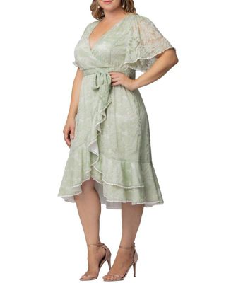 Plus Size Palermo Lace Faux Wrap Cocktail Dress