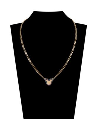 Multi Color Crystal Mickey Mouse Curb Necklace and Hoop Earring Set