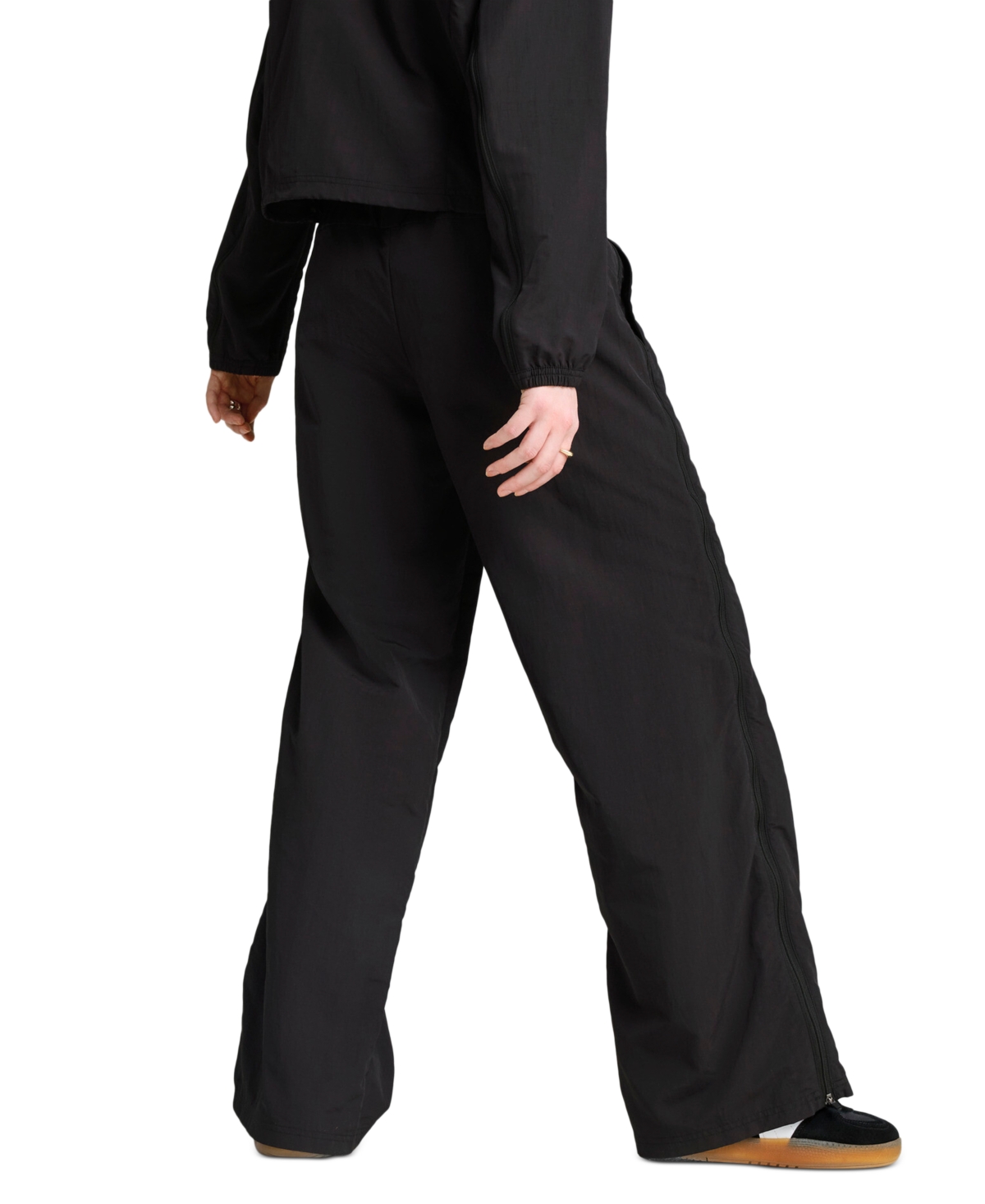 Puma Women's Dare To Relaxed Woven Zip-gusset Pants In  Black
