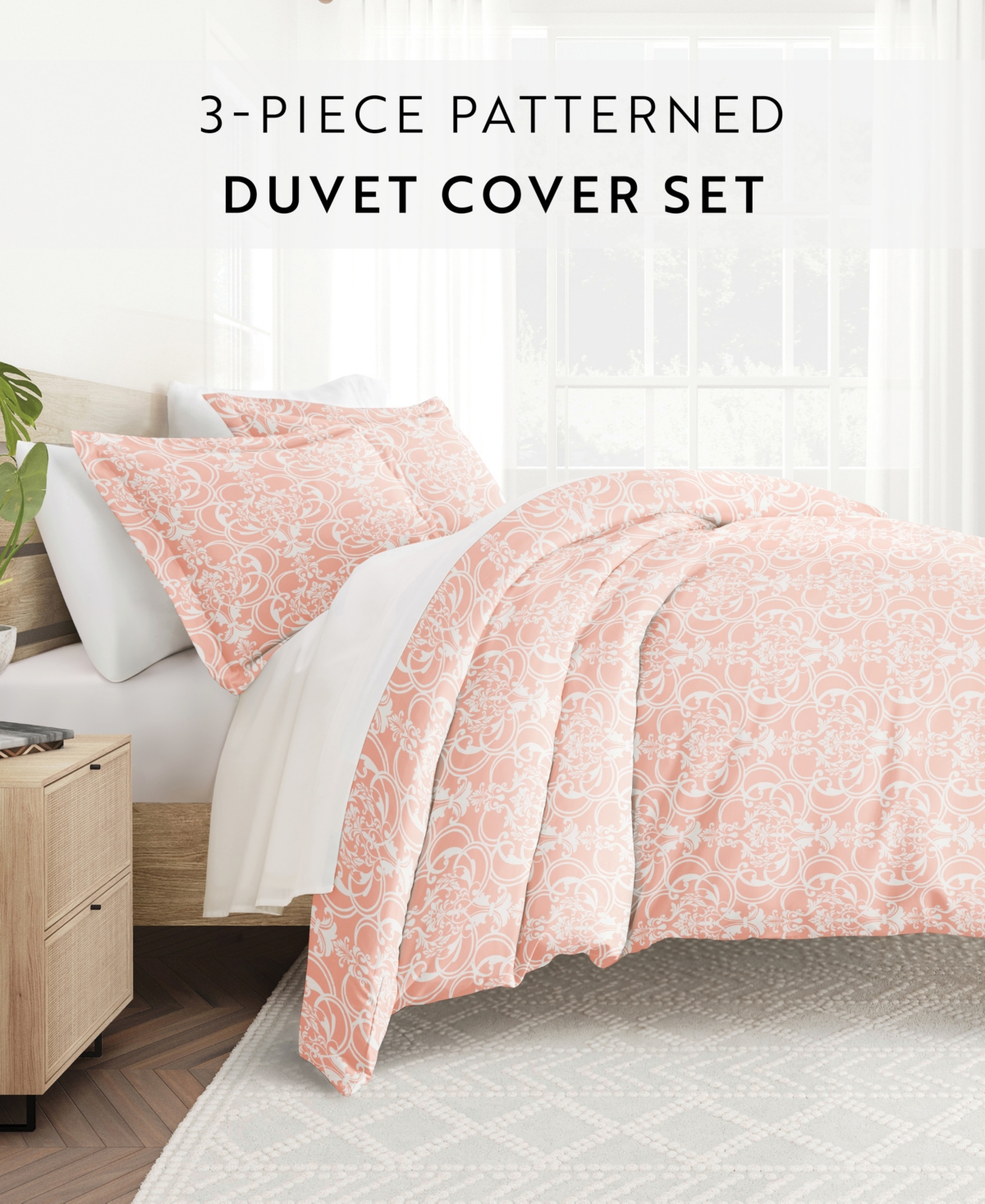 Ienjoy Home Ultra Soft Reversible 2-pc. Duvet Cover Set, Twin/twin Xl In Pink
