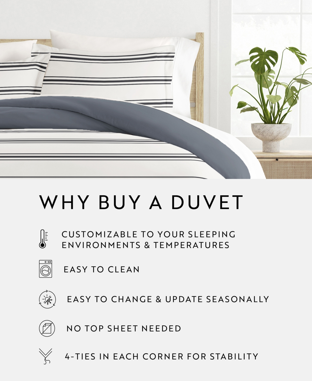 Ienjoy Home Utra Soft Reversible 3-pc. Duvet Cover Set, Queen In White