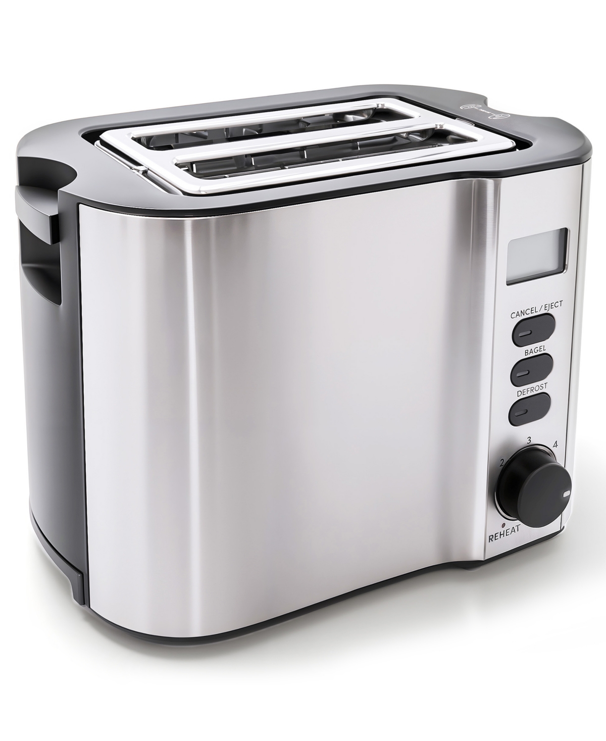 Elite Cuisine 2-slice Lcd Toaster With Bagel Function In Stainless Steel