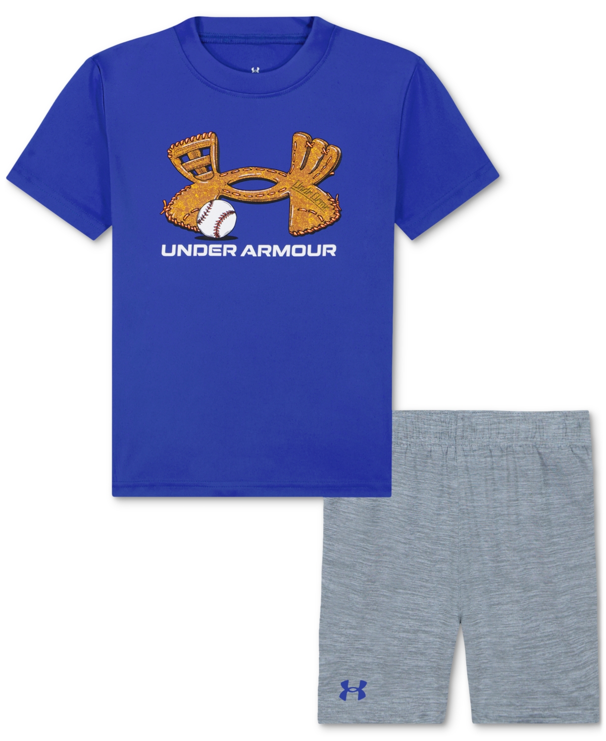 Under Armour Toddler & Little Boys Tech Baseball T-shirt & Shorts, 2 Piece Set In Team Royal