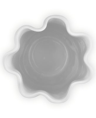 Stoneware Iris Collection Ruffle Vase, 12"H