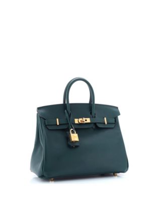 Birkin 25 Handbag Green Swift with Gold Hardware