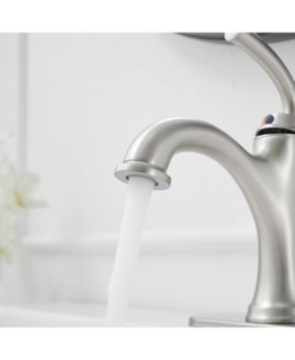 8" Widespread Double Handle Faucet with Metal Drain, Water-Saving Design Bathroom Faucet