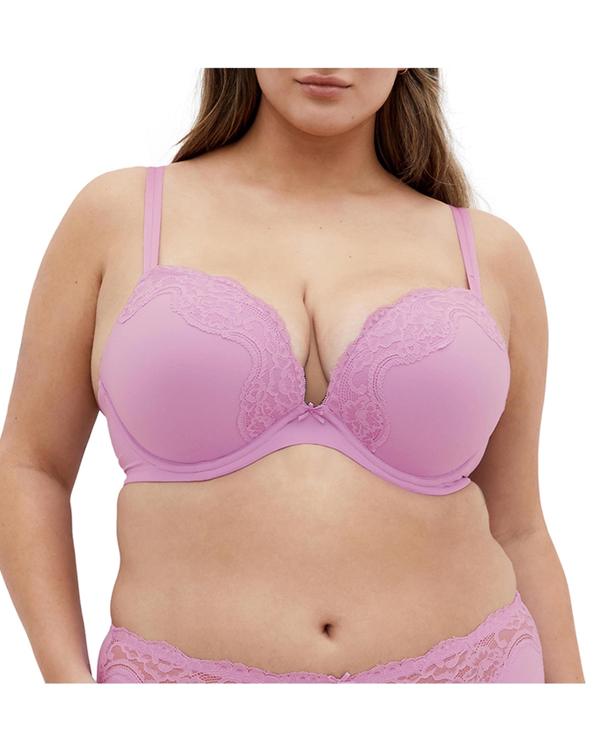 Plus Size Adore Push Up Bra - Purple rose