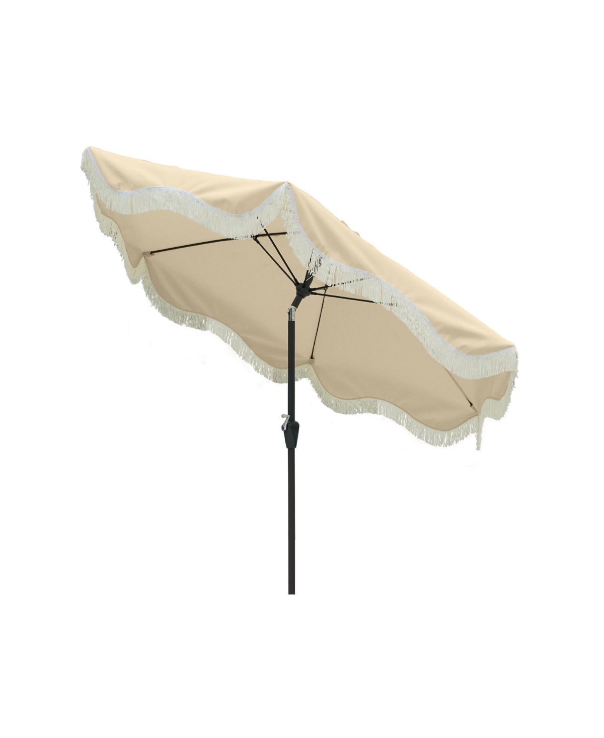 9 Ft. Bohemian Fringed Patio Market Umbrella - Brown