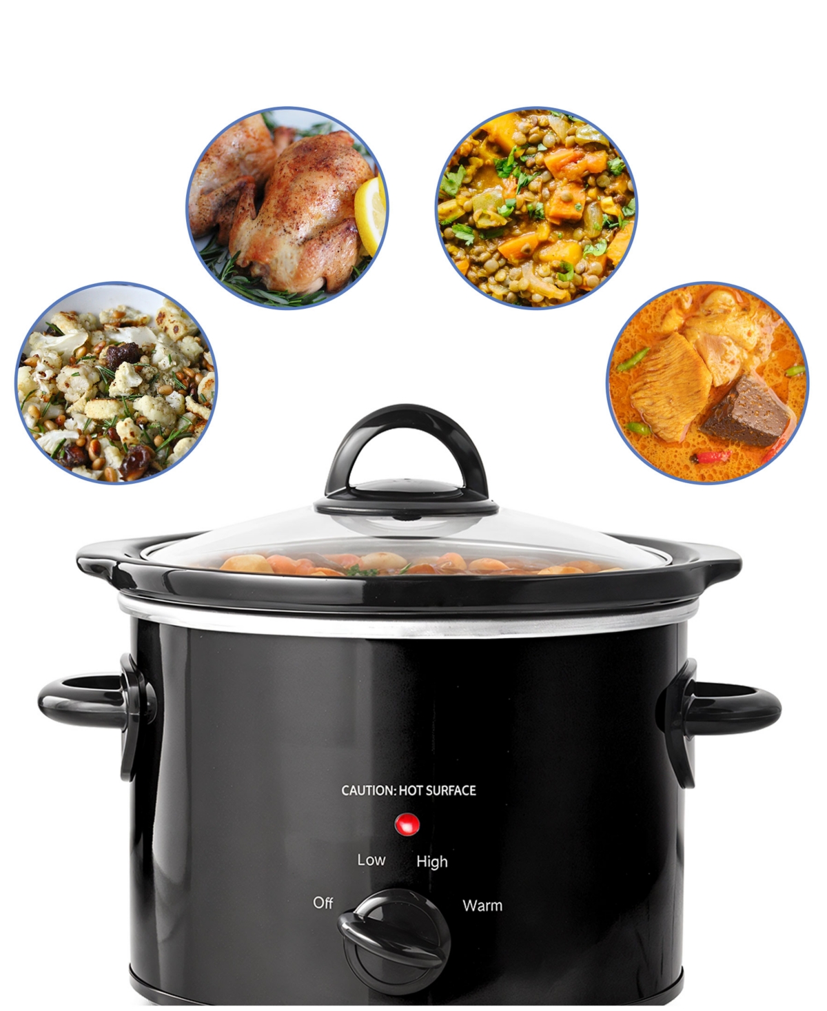Elite Cuisine 3 Quart Slow Cooker Black In Black