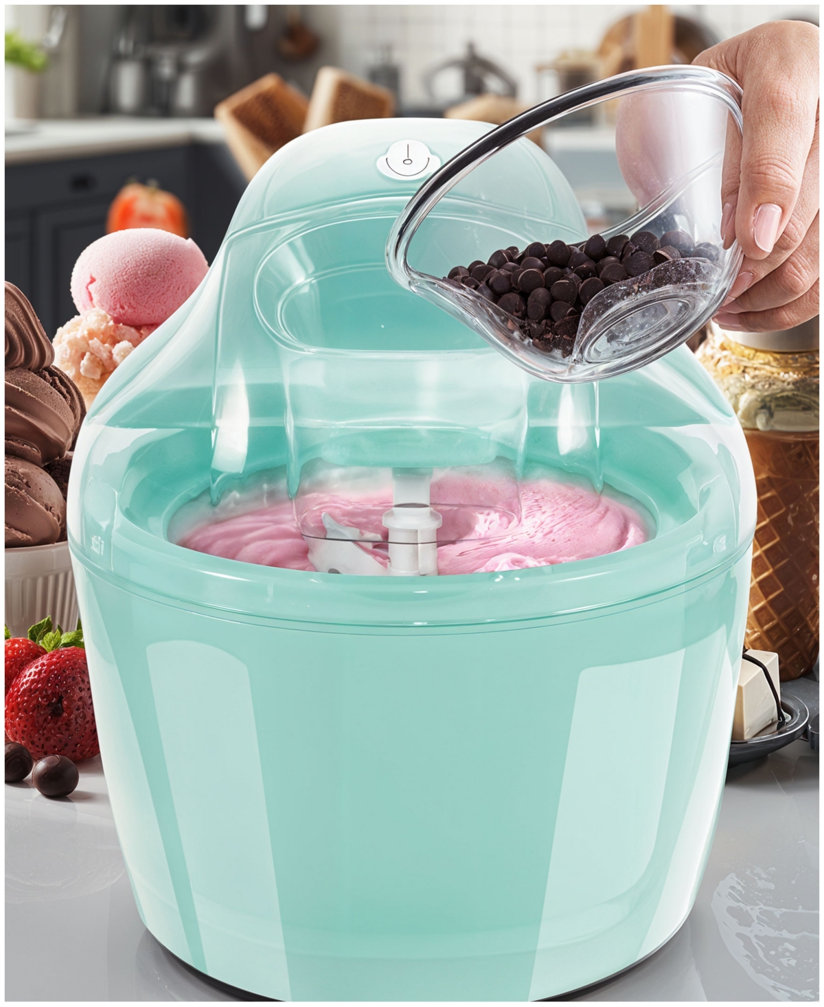 Elite Cuisine 1.5 Quart Electric Ice Cream Maker With Quick Freeze Bowl In Mint