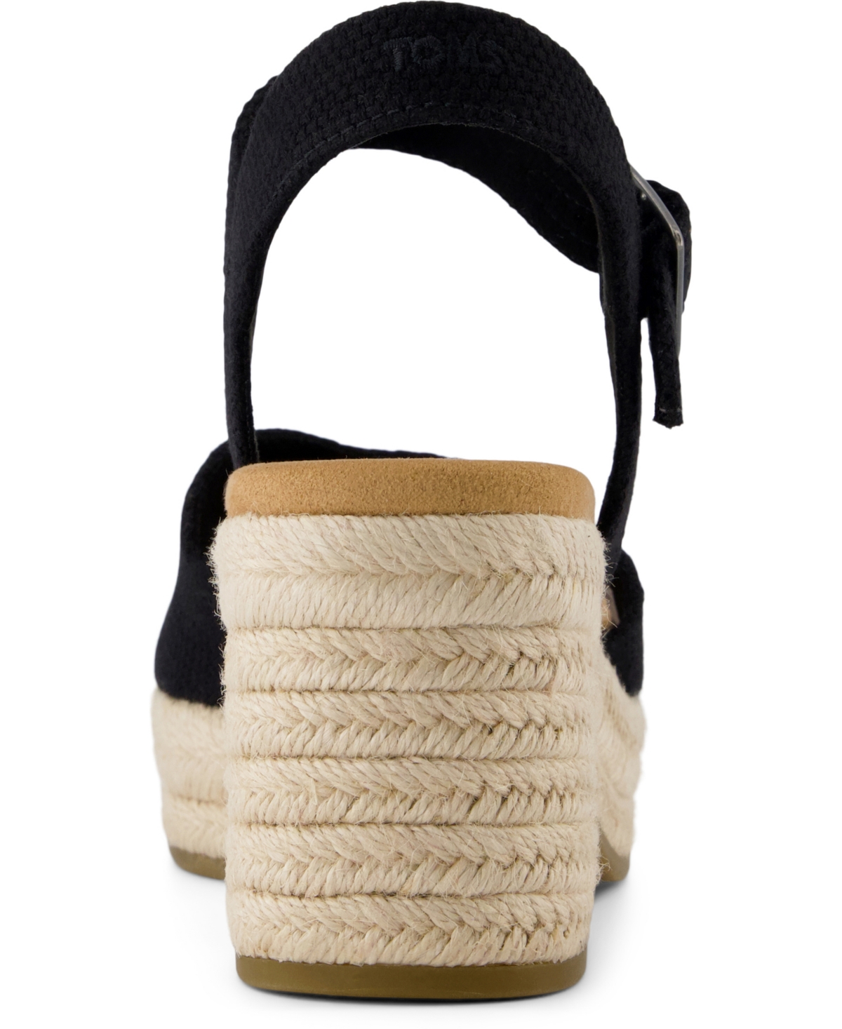 Shop Toms Women's Isla Peep Toe Sandals In Black Beachside Woven