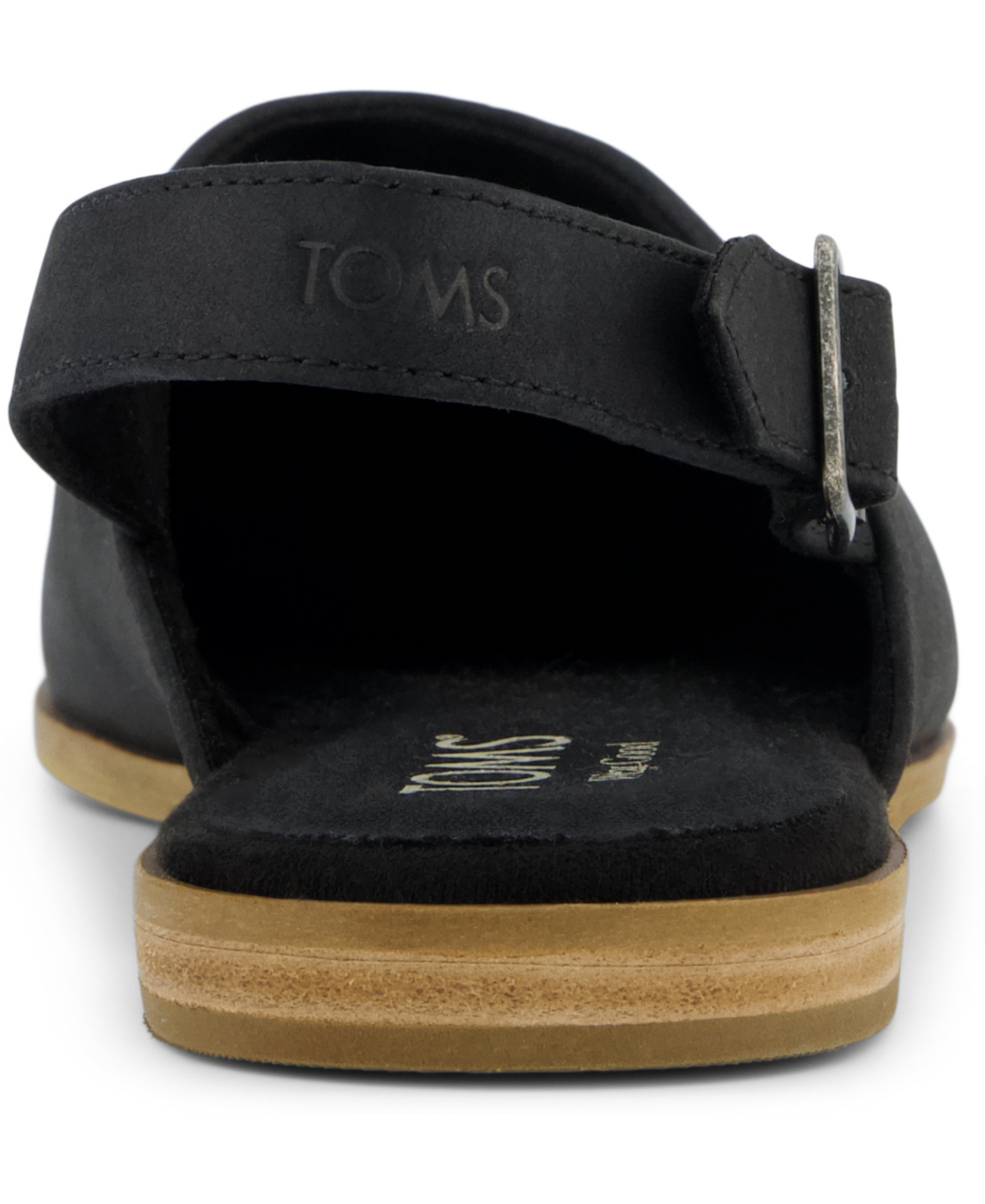 Toms Women's Jade Slingback Flat Leather In Black Leather