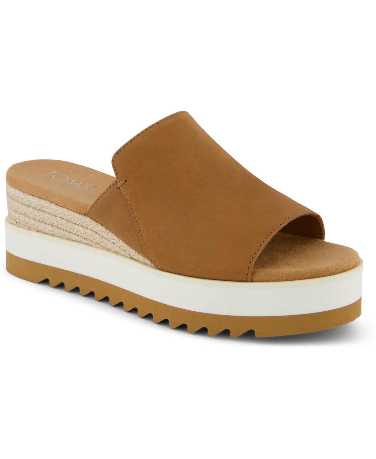 Shop Toms Women's Diana Slip-on Wedge Sandals In Brown Sugar Leather