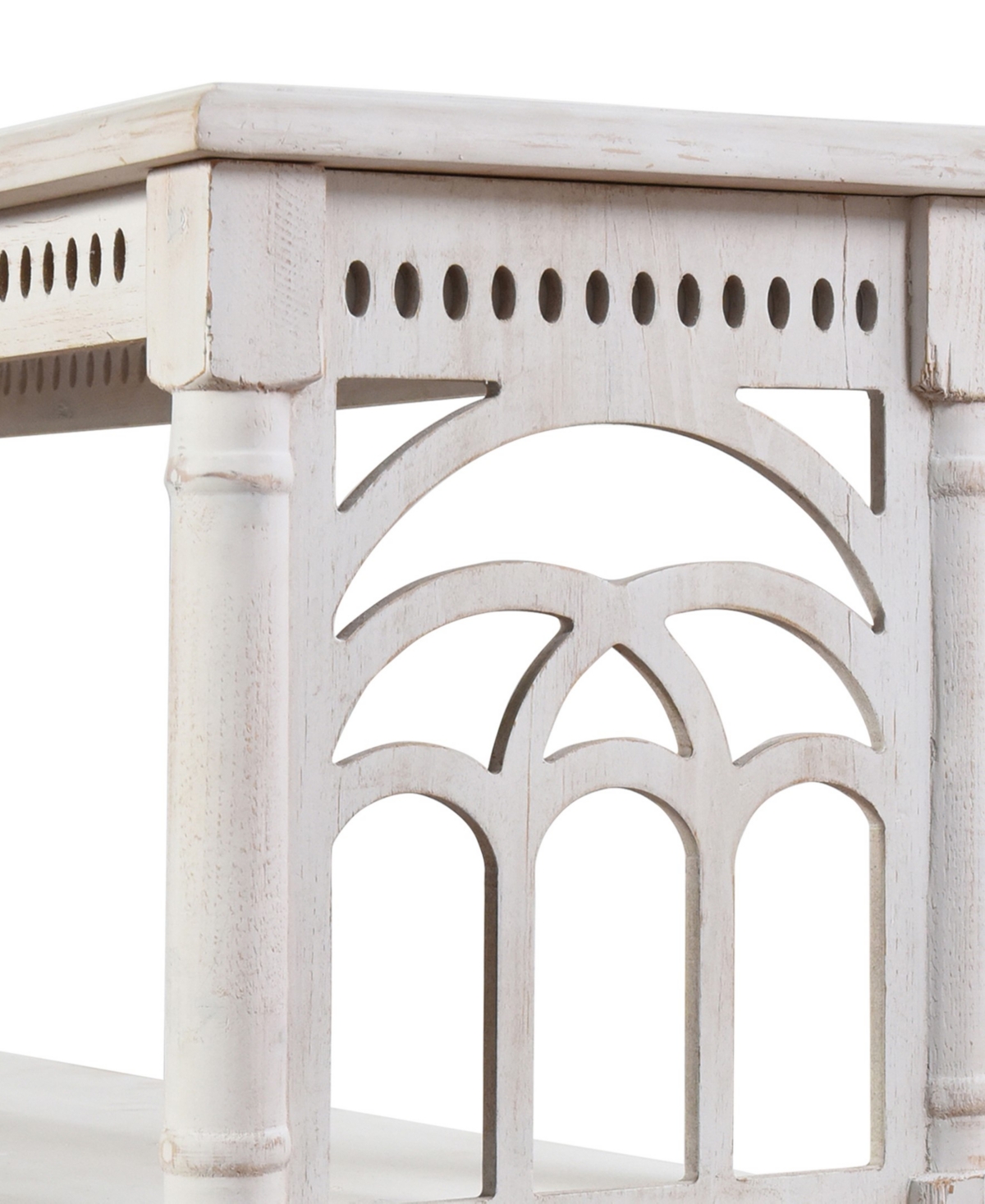 Stylecraft Home Collection 14" Wood Rustic Three Tier Console Table In Distressed White