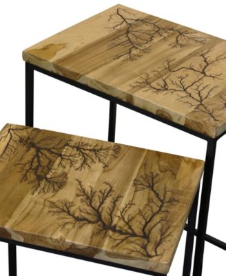2-Pc. Wood Winter Rectangular Side Table