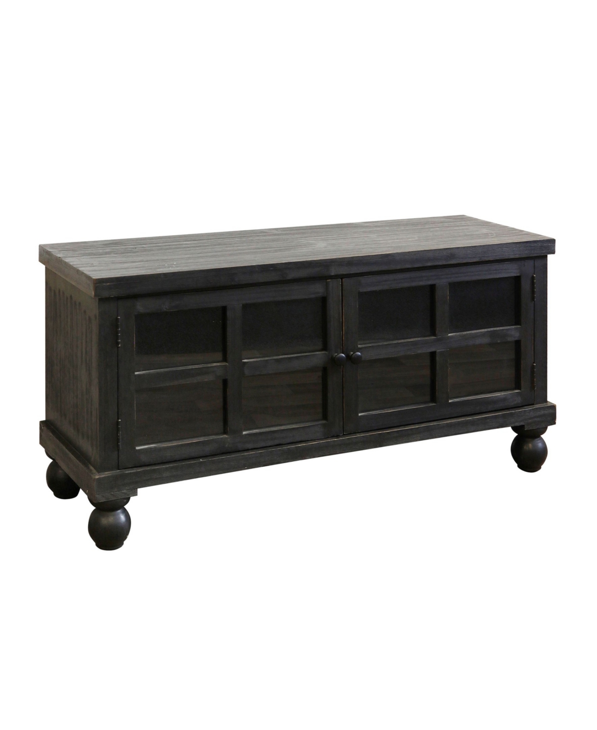 Stylecraft Home Collection 15.5" Oren Antique Mirrored Door Transitional Media Cabinet In Black