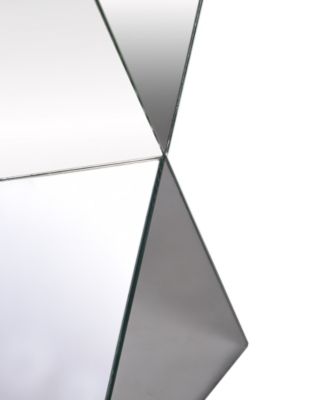 12.4" Glass Contemporary Harlequin Mirrored Pedestal Table