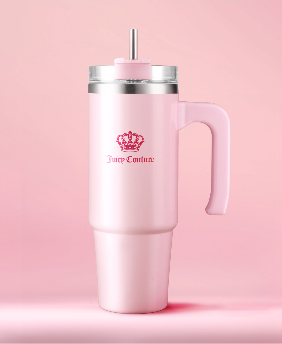 Shop Juicy Couture Travel Style Fashion Water Bottle In Pink Marshmallow