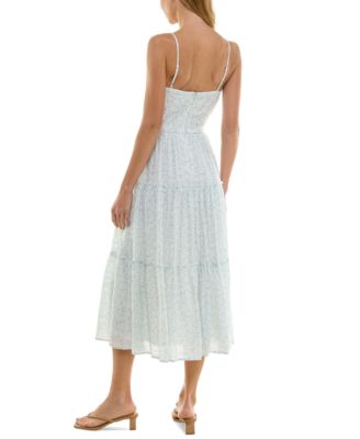 Trixxi Juniors' Lace-Trim Ditsy Floral Midi Dress - Macy's