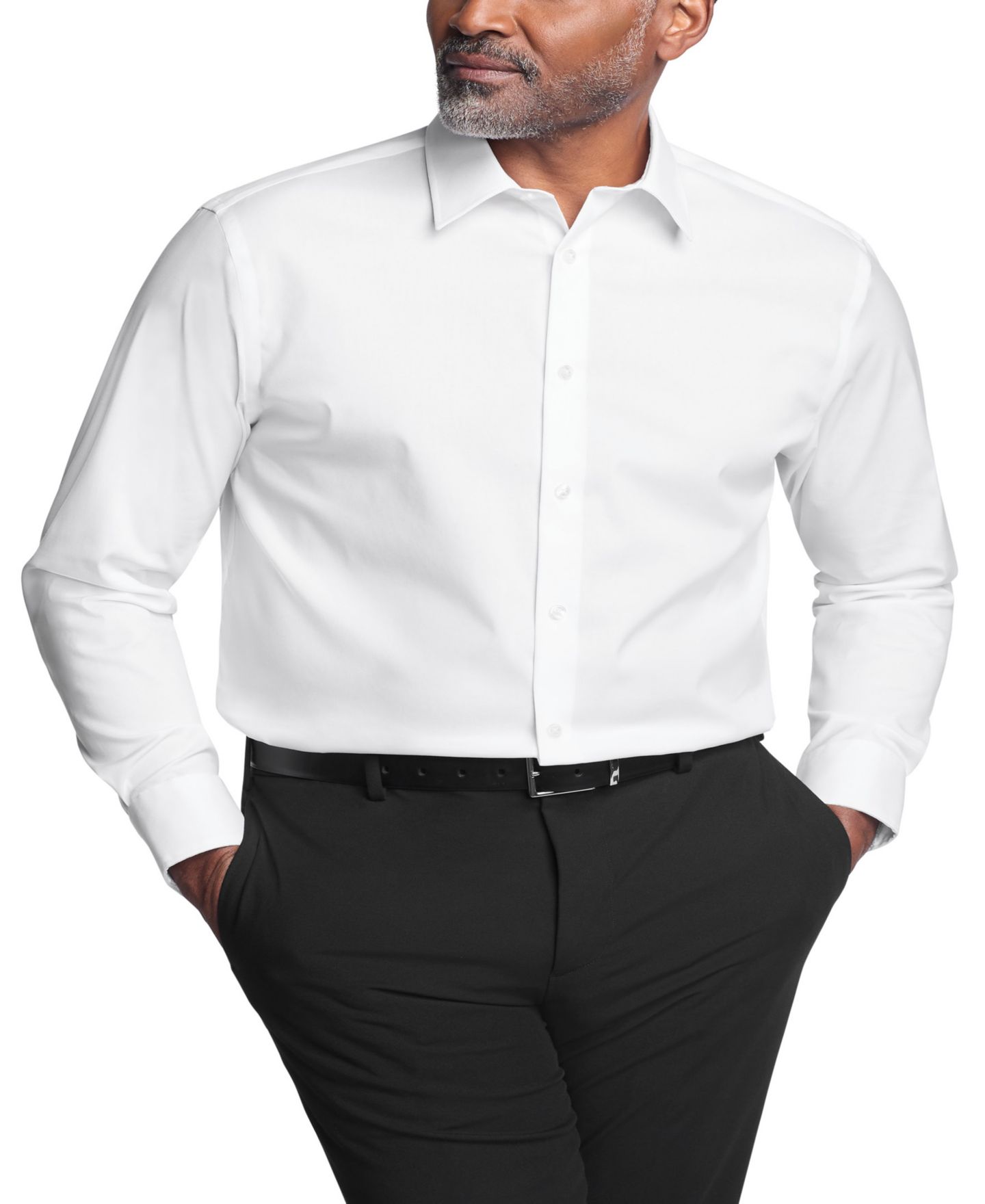 Мужская рубашка Calvin Klein Refined Cotton Stretch Shirt, Regular Fit, цвет: Белый — фото 1