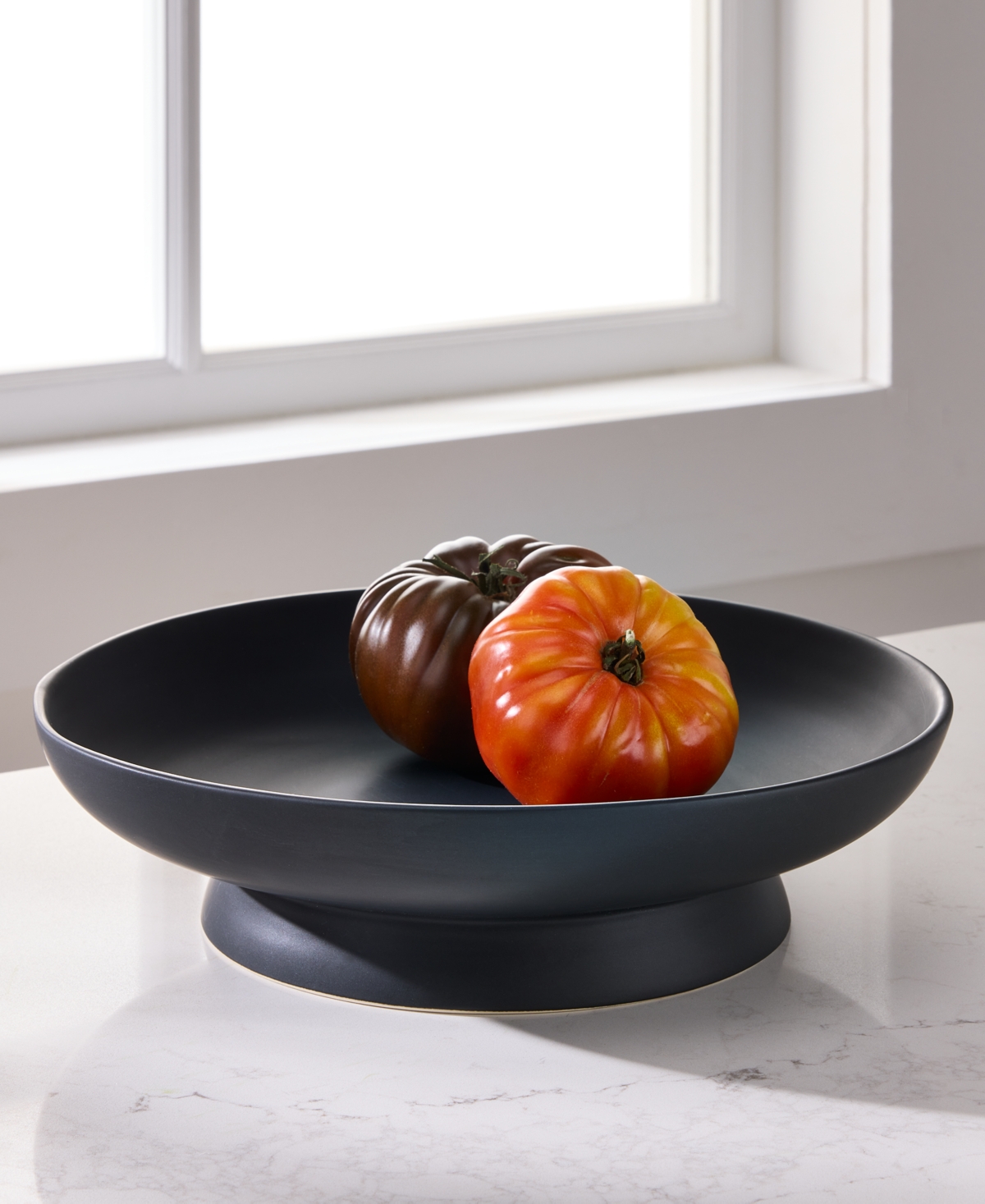 The Cellar Matte Black Low Bowl, Exclusively At Macy's In Black