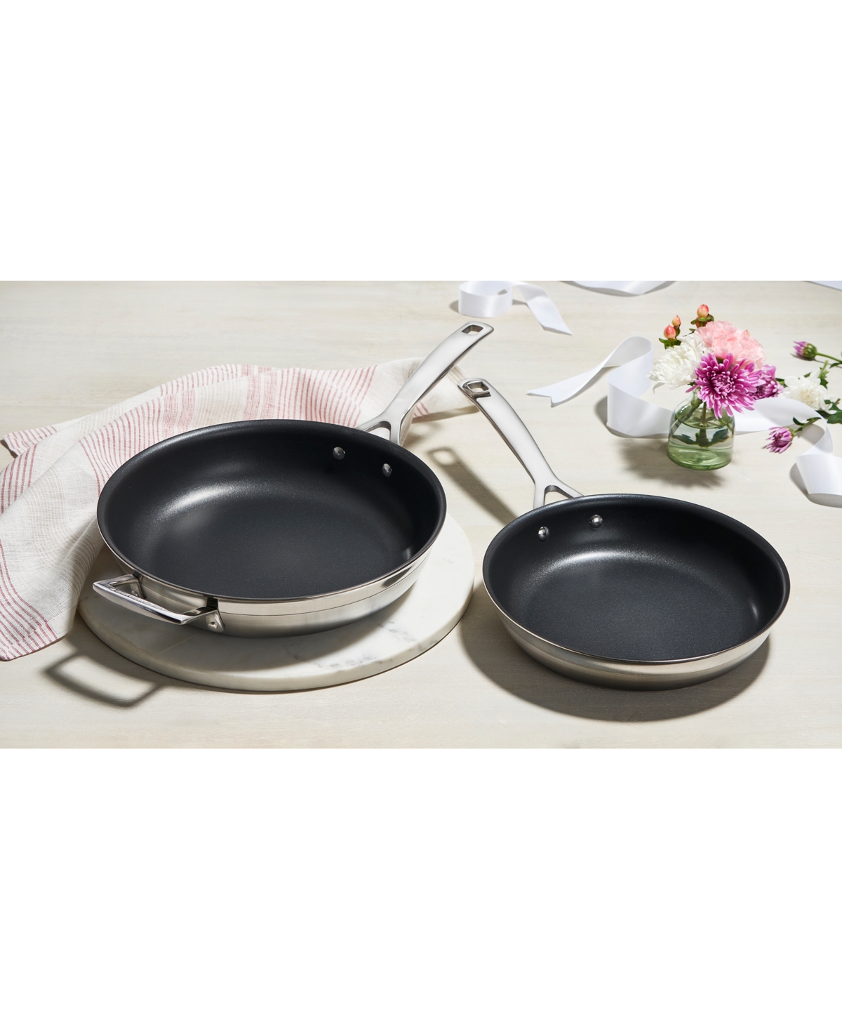 Le Creuset Classic Stainless Steel Nonstick Frypan, Set of 2