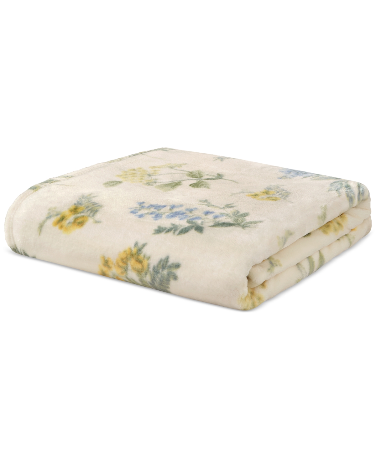 Premier Comfort Cozy Plush Printed Throw, 50" X 70", Exclusively At Macy's In Yellow Floral