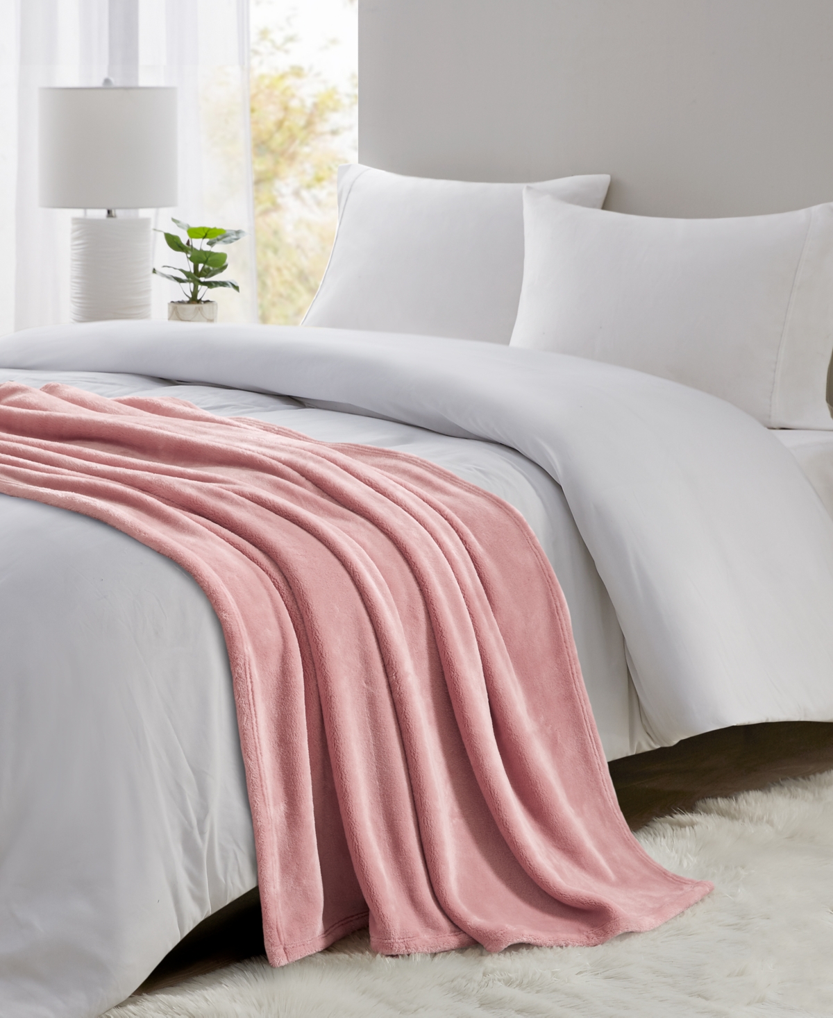 Premier Comfort Cozy Plush Printed Throw, 50" X 70", Exclusively At Macy's In Blush