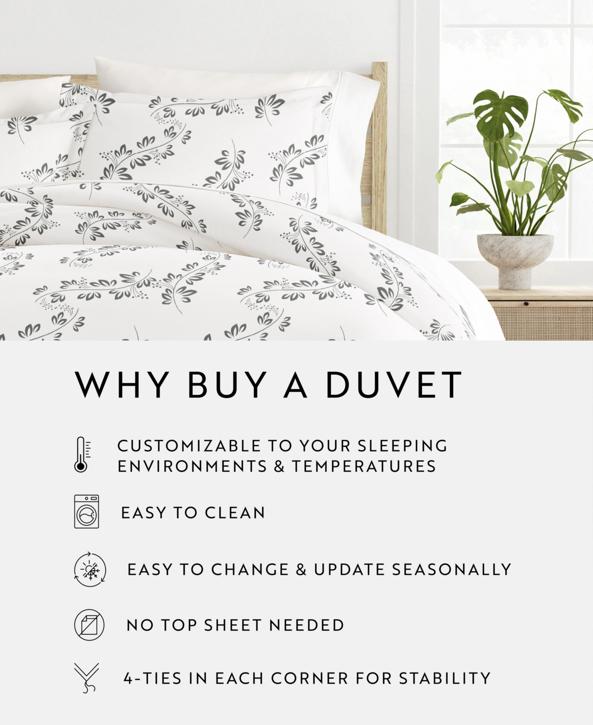 ienjoy Home Tranquil Sleep Patterned Duvet Cover Set, King/California King