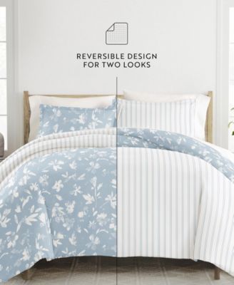 Utra Soft Reversible 3-Pc. Duvet Cover Set, Full/Queen