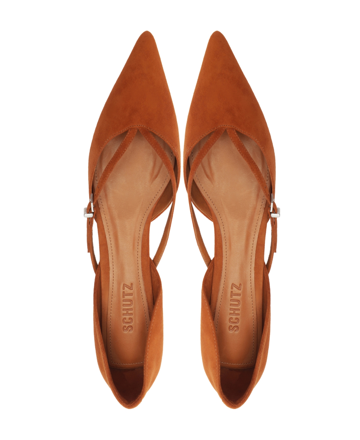 SCHUTZ WOMEN'S RUE BUCKLE POINTED TOE FLATS 